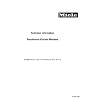 Miele W 1213 WASHING MACHINE Technical Information