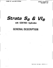 Panasonic Strata Se General Description Manual