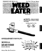 Weed Eater 2540 Operator's Manual