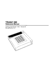 VeriFone TRANZ 380 Reference Manual