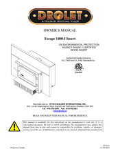 Drolet Escape 1400-I Insert Owner's Manual
