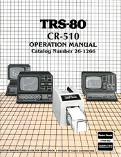 Radio Shack TRS-80 CR-510 Operation Manual