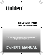 Uniden UH405SX-2NB Owner's Manual