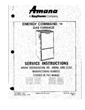 Amana Energy Command EGWH100DA3 P6874502F Service Instructions Manual