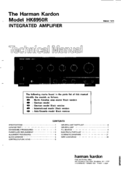 Harman Kardon HK6950R Technical Manual
