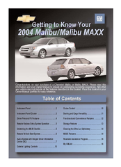 Chevrolet malibu maxx Getting To Know Manual