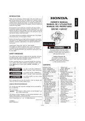 Honda GXV57 Owner's Manual