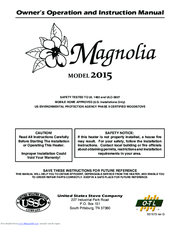 USSC Magnolia 2015 Owner's Operation And Instruction Manual