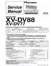 Pioneer XV-DV88 Service Manual