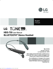 LG Tone Pro HBS-750 User Manual