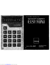 Sharp EL-801 Instruction Manual