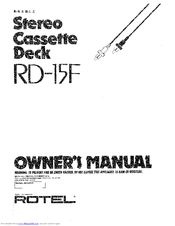 Rotel RD-15F Owner's Manual