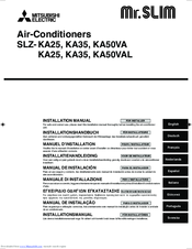 Mitsubishi SLZ-KA25VA Installation Instructions Manual