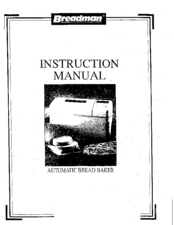 Breadman TR810 Instruction Manual
