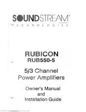 Soundstream Rubicon RUB550-5 Owner's Manual