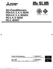 Mitsubishi Electric Mr.Slim PEH-6EAK Installation Manual