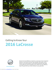 Buick 2016 LaCrosse Getting To Know Manual