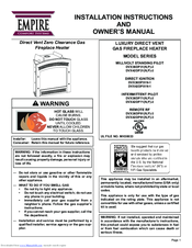 Empire Comfort Systems DVX42DP51N-1 Installation Instructions And Owner's Manual