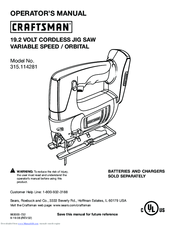 Craftsman 315.114281 Operator's Manual