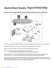 Draytek Vigor 2104 Quick Start Manual