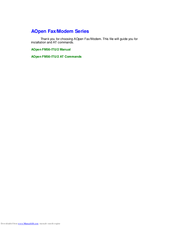 AOpen FM56-ITU/2 Manual