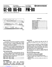 Kenwood GE-80 Instruction Manual