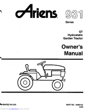 Ariens 931 Owner's Manual