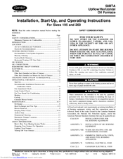 Carrier 58BTA Installation, Start-Up, And Operating Instructions Manual