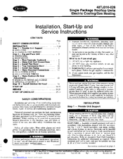 Carrier 48TJ016 Installation, Start-Up And Service Instructions Manual