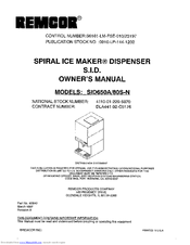 Remcor Spiral Ice Macker SID650A Owner's Manual