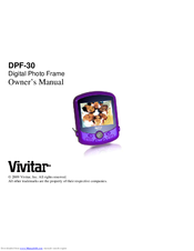 Vivitar DPF-30 Owner's Manual