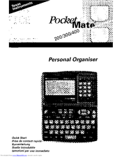 Texas Instruments PocketMate 300 Quick Start Manual