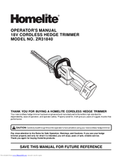 Homelite UT31840 Operator's Manual