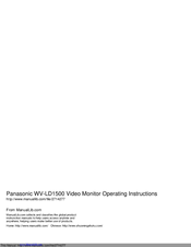 Panasonic WVLD2000 - MONITOR Operating Instructions Manual