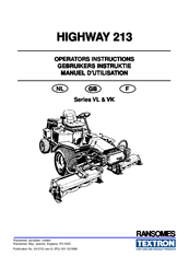 Ransomes HIGHWAY 213 Operator Instructions Manual