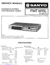 Sanyo FMT M15L Service Manual