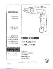 Craftsman 315.111670 Owner's Manual