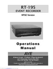 AVE RT-195- G Operatin Manual