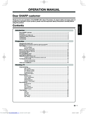 Sharp LC-32LE175H Operation Manual