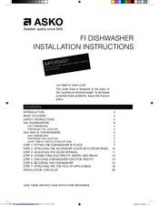 Asko D5534XLFI Installation Instructions Manual
