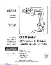 Sears 315.111880 Owner's Manual