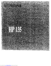 Roland HP-135 Owner's Manual