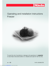 Miele FNS 37402 i Operating And Installation Instructions