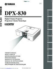 Yamaha DPX-830 - WXGA DLP Projector Owner's Manual