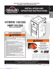 Napoleon Hybrid HMF200 Installation And Operating Instructions Manual