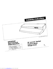 Maytag rh2030 series Installation Instructions Manual