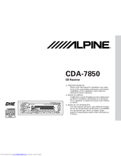 Alpine CDA-7850 Owner's Manual