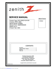 Zenith DVB352 Service Manual