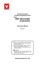 Yamato DNF 400 Instruction Manual