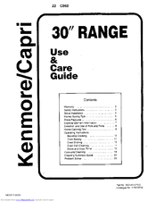 Kenmore Capri C968 Series Use & Care Manual